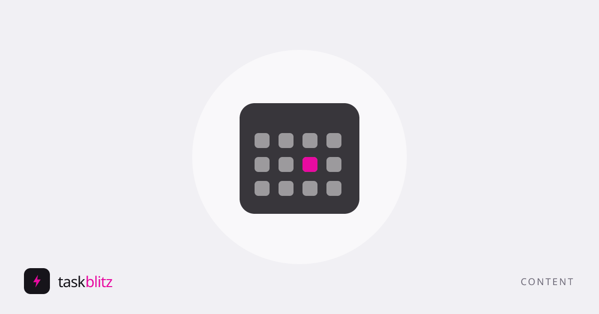 Calendar grid with one highlighted day, on a grey field