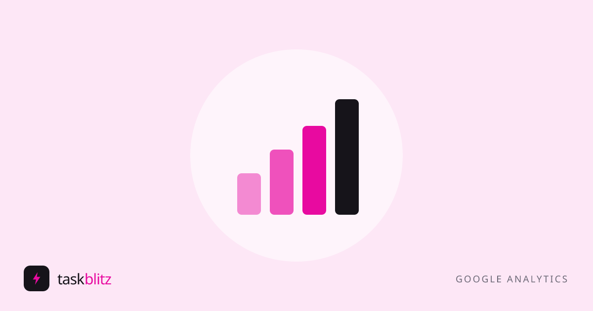 Rising bar chart illustration on a soft magenta field